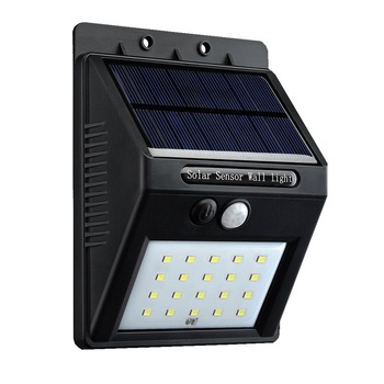 Lampa solara de perete cu senzor de miscare si lumina cu 20 leduri
